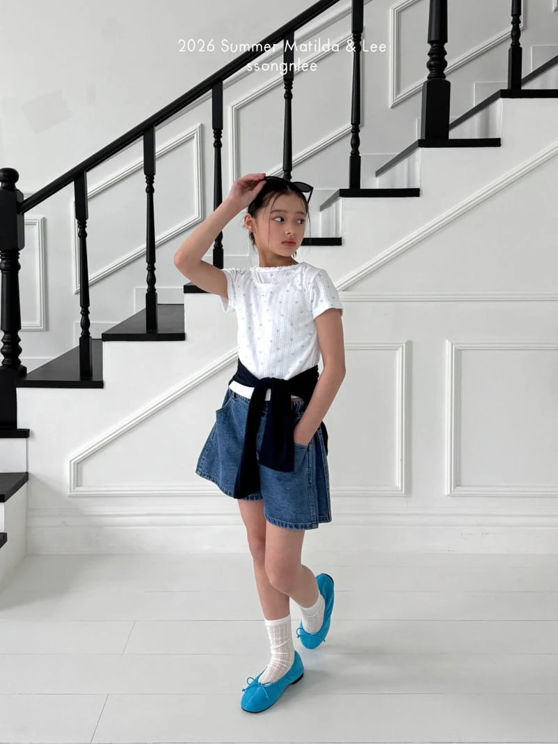 Matilda & Lee - Korean Children Fashion - #designkidswear - Flower Short Sleeve Tee - 12