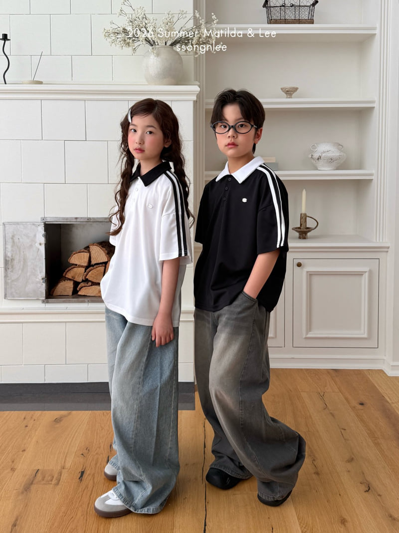 Matilda & Lee - Korean Children Fashion - #childrensboutique - Airy Double Line Collar Tee - 4