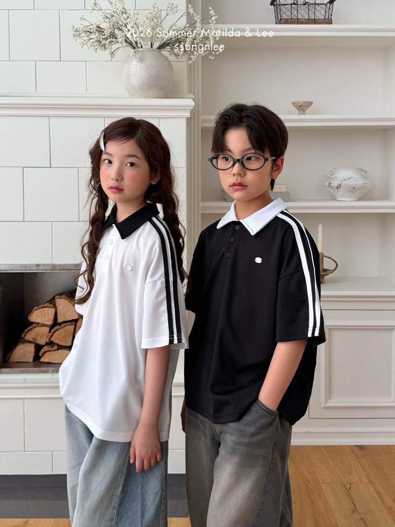 Matilda & Lee - Korean Children Fashion - #discoveringself - Airy Double Line Collar Tee - 5