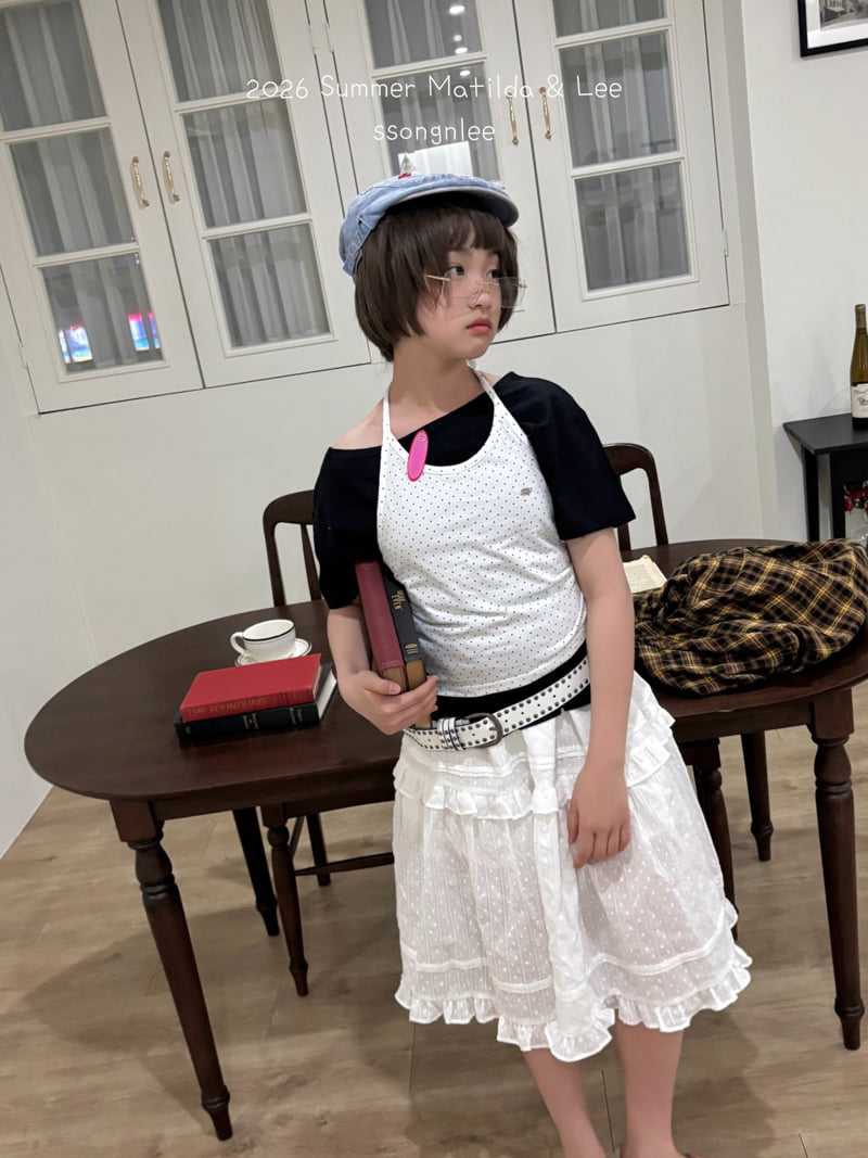 Matilda & Lee - Korean Children Fashion - #fashionkids - Dot Off-Shoulder Set - 3