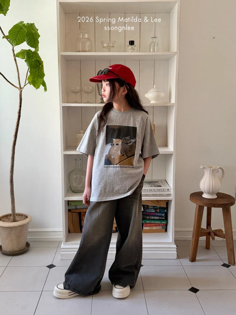 Matilda & Lee - Korean Children Fashion - #fashionkids - Sunglasses Cat Short Sleeve Tee - 3