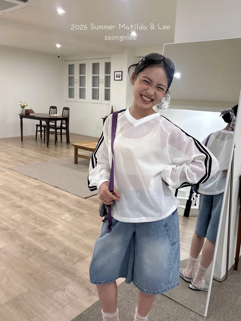 Matilda & Lee - Korean Children Fashion - #kidsshorts - Double Line Mesh Tee - 10