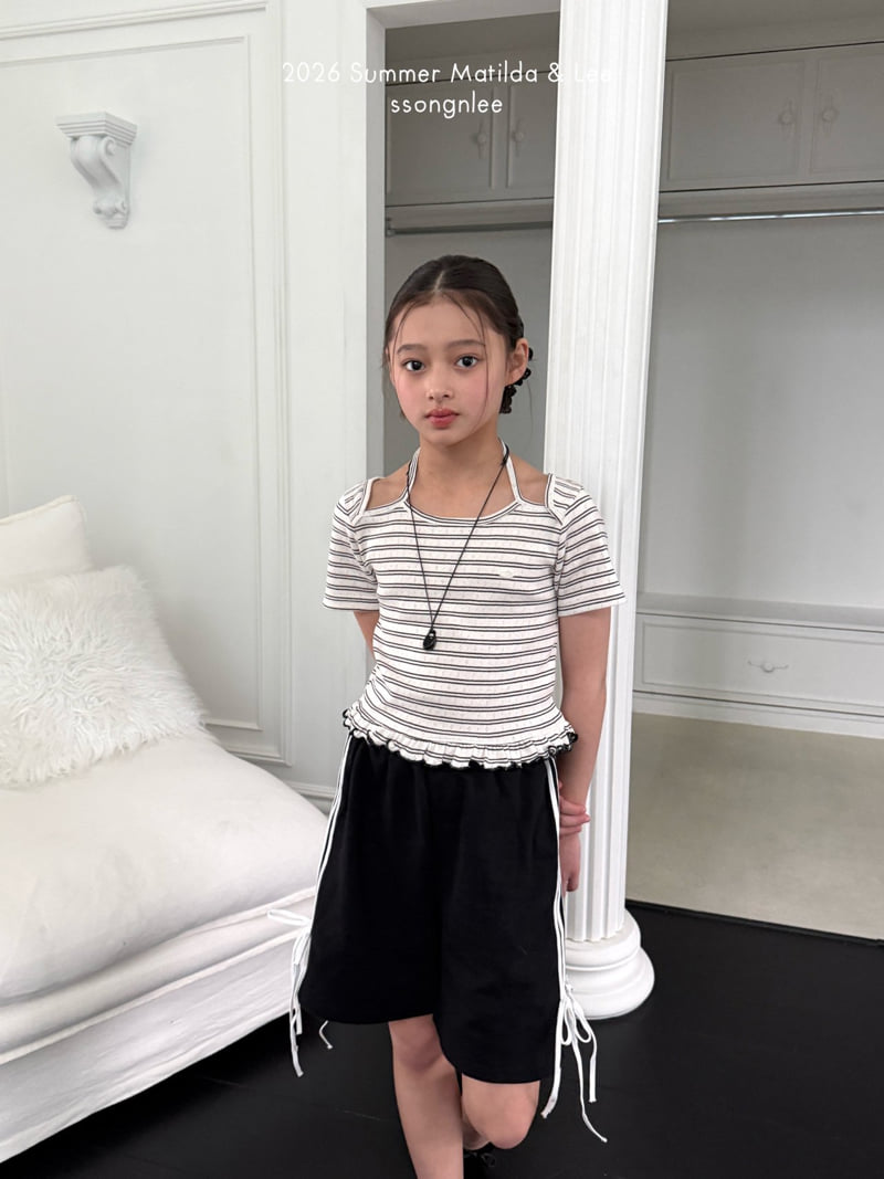 Matilda & Lee - Korean Children Fashion - #kidsshorts - Ruffle Halter Neck Tee