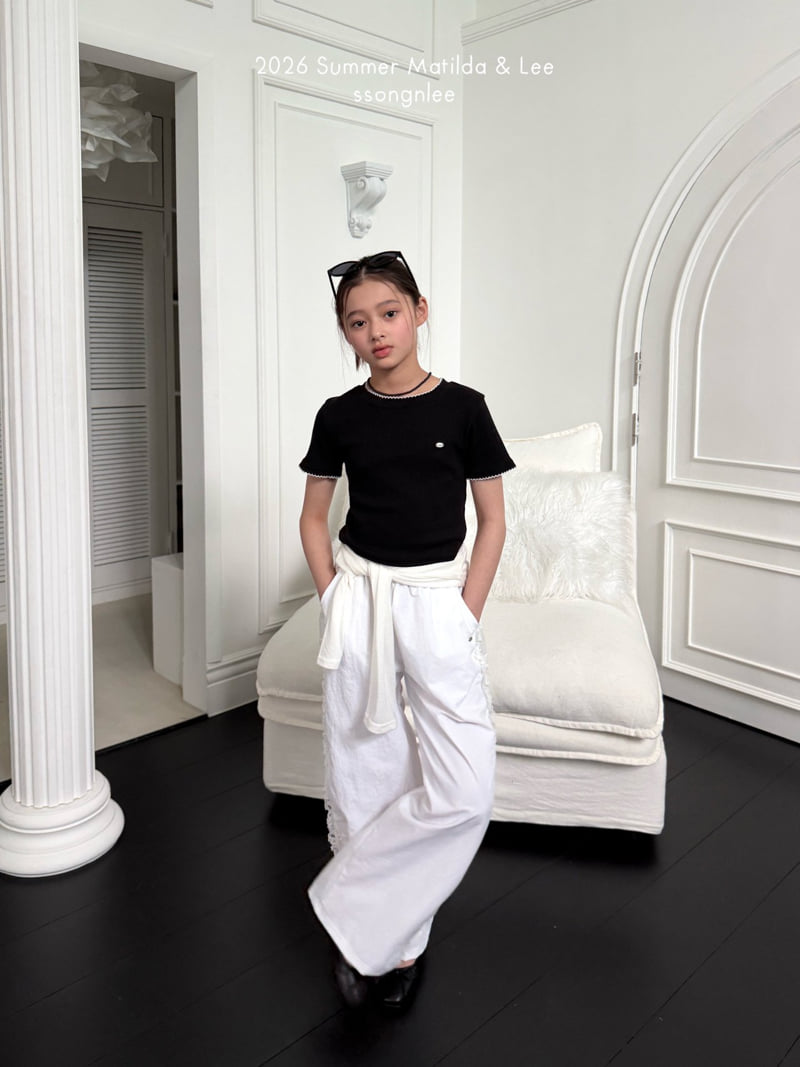 Matilda & Lee - Korean Children Fashion - #kidsshorts - Eyelet Pin Tuck Tee - 12