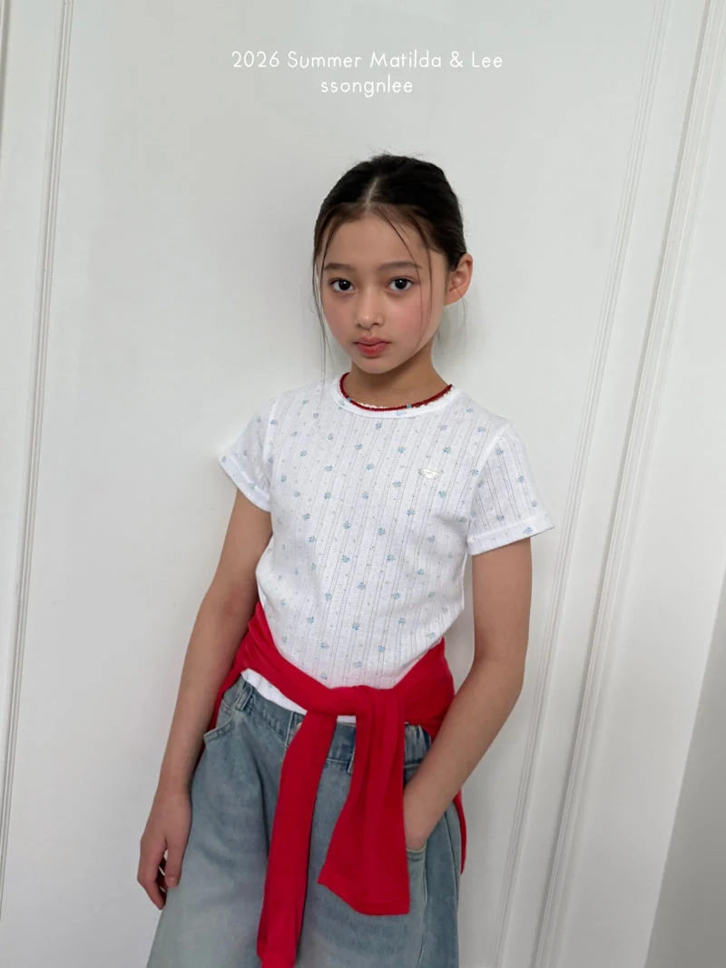Matilda & Lee - Korean Children Fashion - #kidsshorts - Flower Short Sleeve Tee