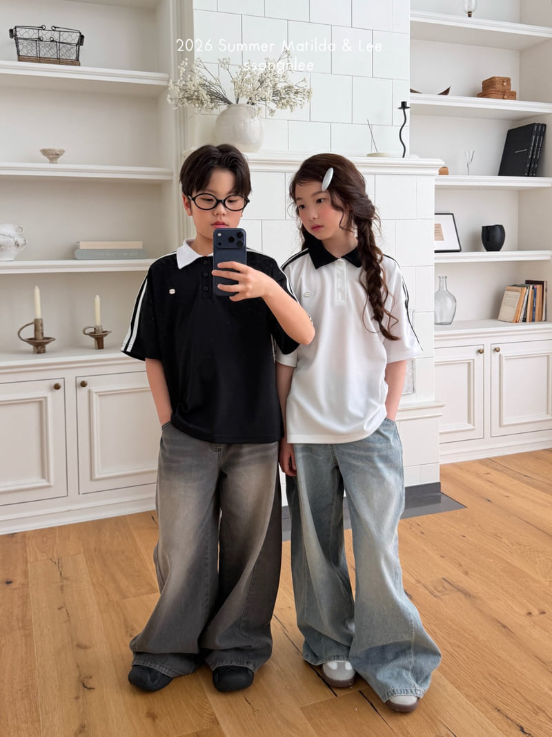 Matilda & Lee - Korean Children Fashion - #kidsshorts - Airy Double Line Collar Tee - 7