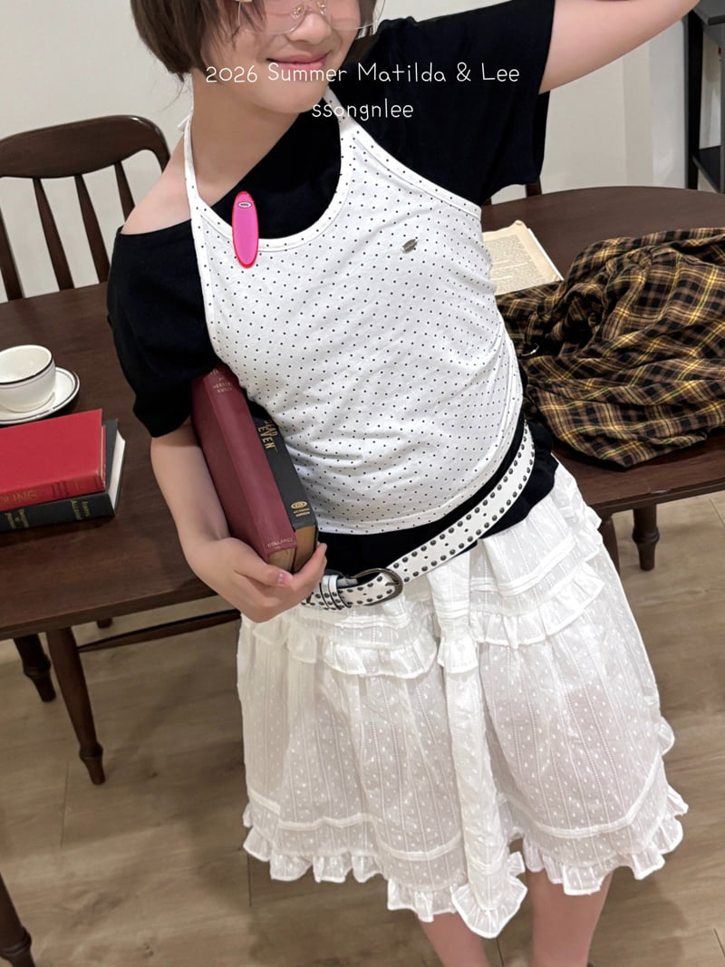 Matilda & Lee - Korean Children Fashion - #littlefashionista - Dot Off-Shoulder Set - 8
