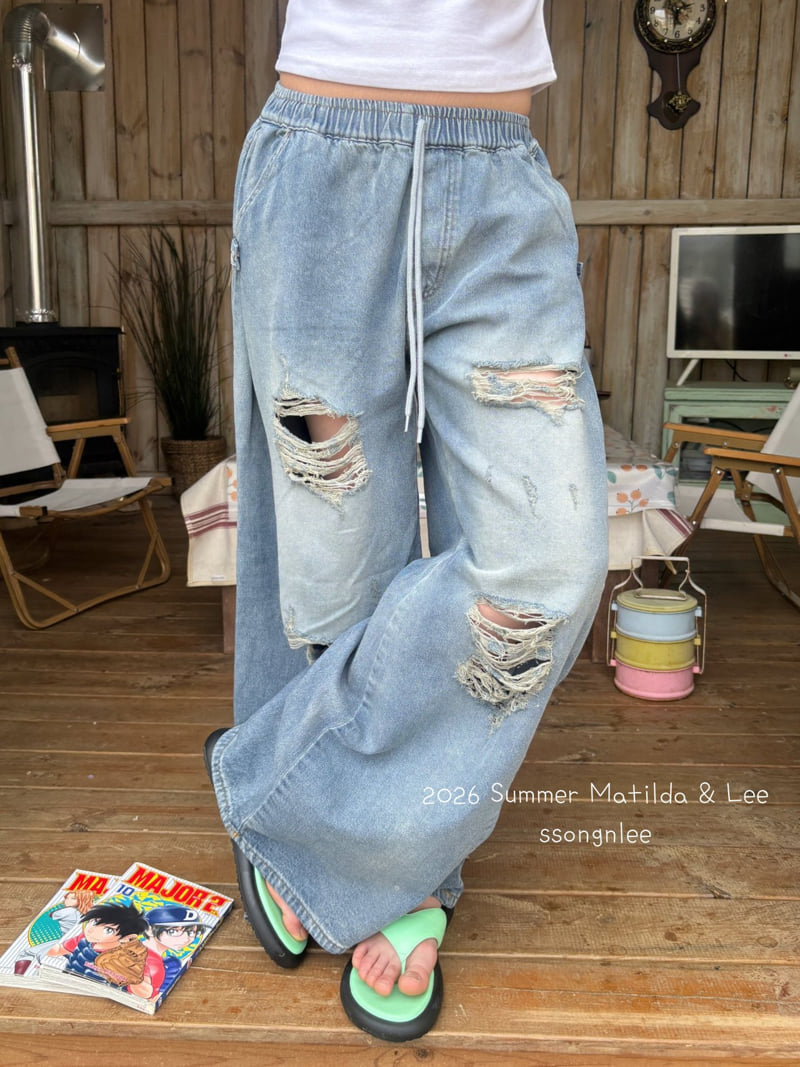 Matilda & Lee - Korean Children Fashion - #littlefashionista - Damaged Denim Pants