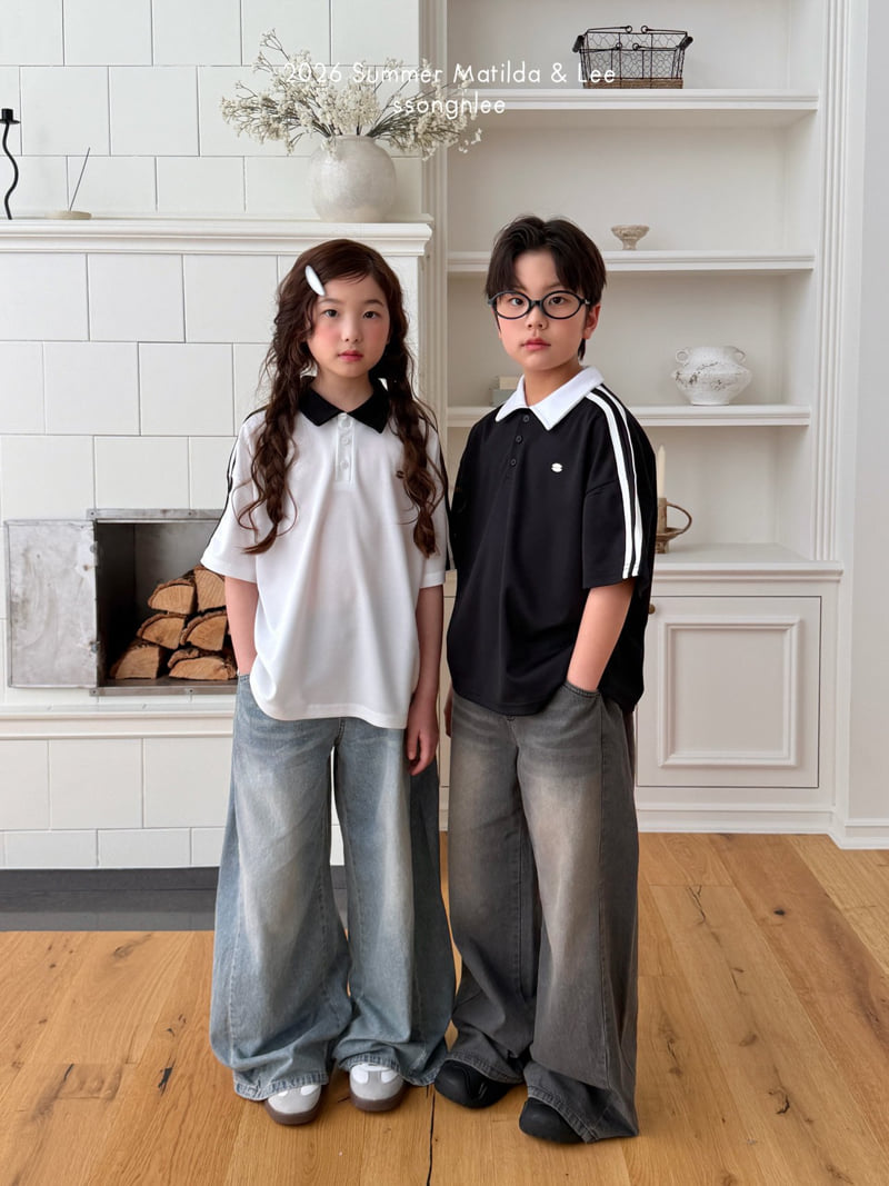 Matilda & Lee - Korean Children Fashion - #littlefashionista - Airy Double Line Collar Tee - 11