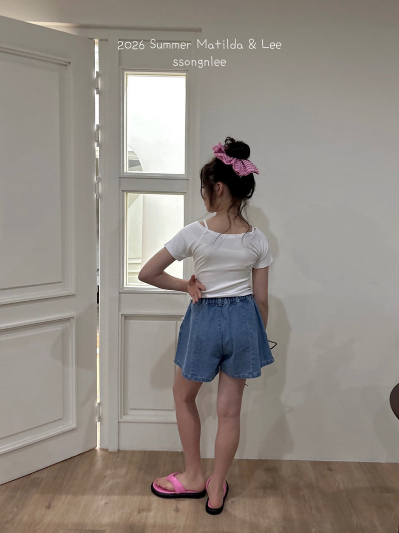 Matilda & Lee - Korean Children Fashion - #minifashionista - Denim Shirring Shorts - 3