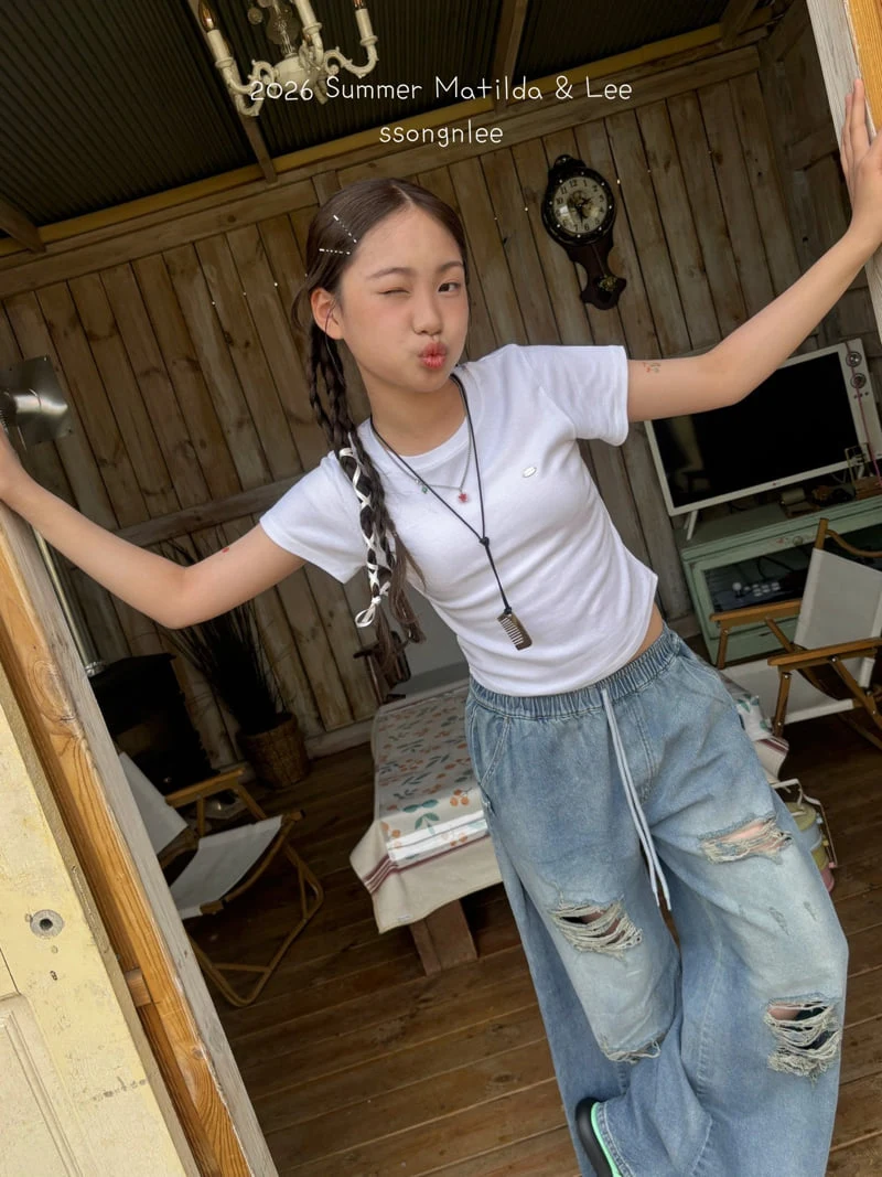 Matilda & Lee - Korean Children Fashion - #minifashionista - Damaged Denim Pants - 3