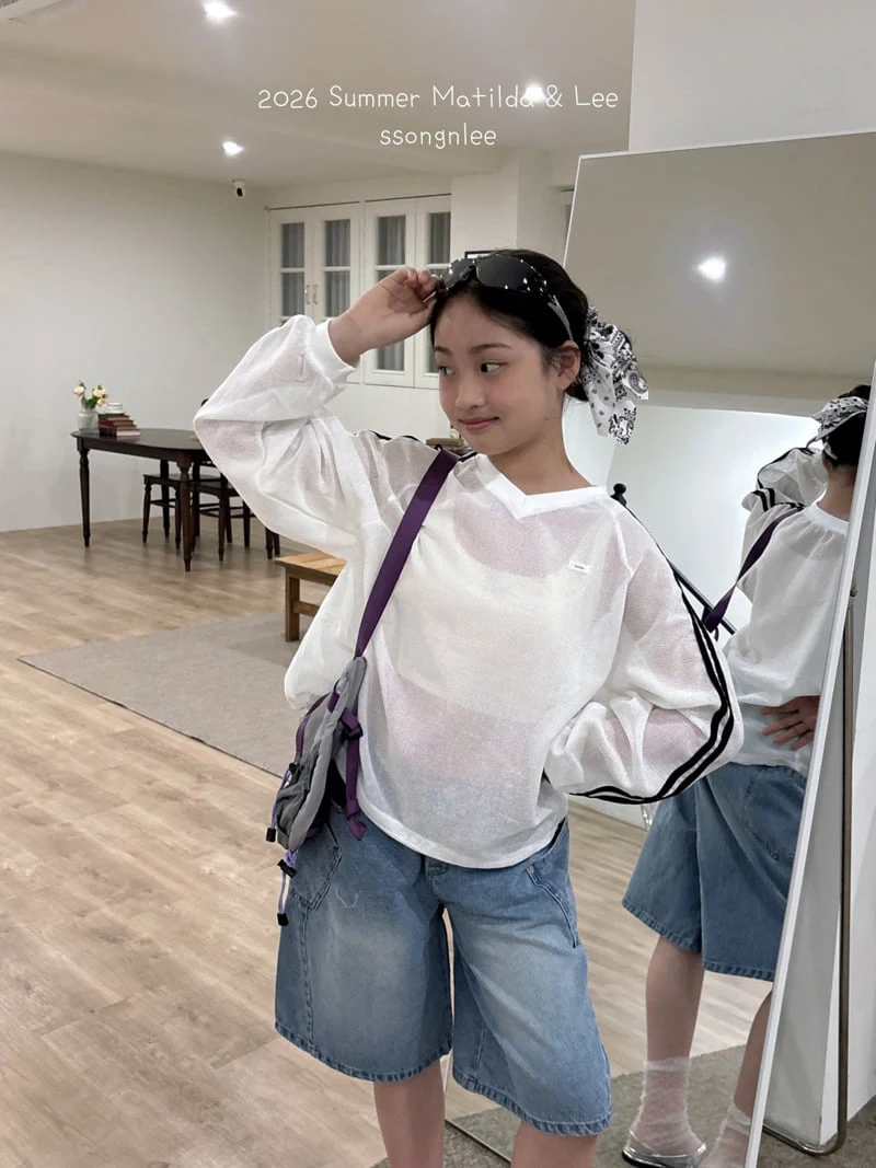 Matilda & Lee - Korean Children Fashion - #prettylittlegirls - Double Line Mesh Tee