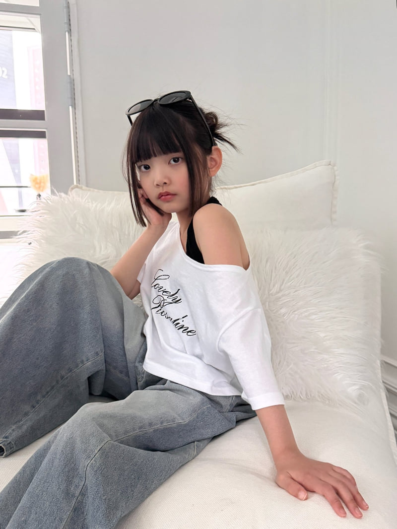 Matilda & Lee - Korean Children Fashion - #prettylittlegirls - Lovely Off-Shoulder Set - 3