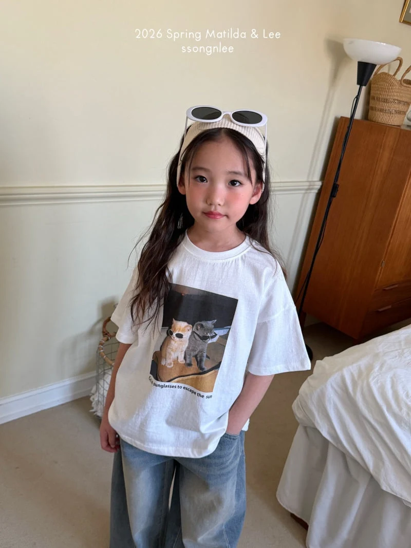 Matilda & Lee - Korean Children Fashion - #prettylittlegirls - Sunglasses Cat Short Sleeve Tee - 11