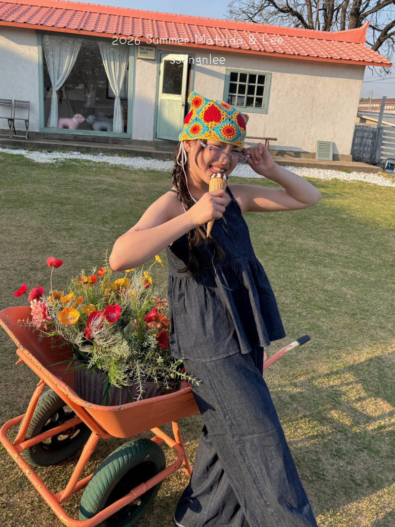 Matilda & Lee - Korean Children Fashion - #prettylittlegirls - Hedgy Wide Denim Pants - 6