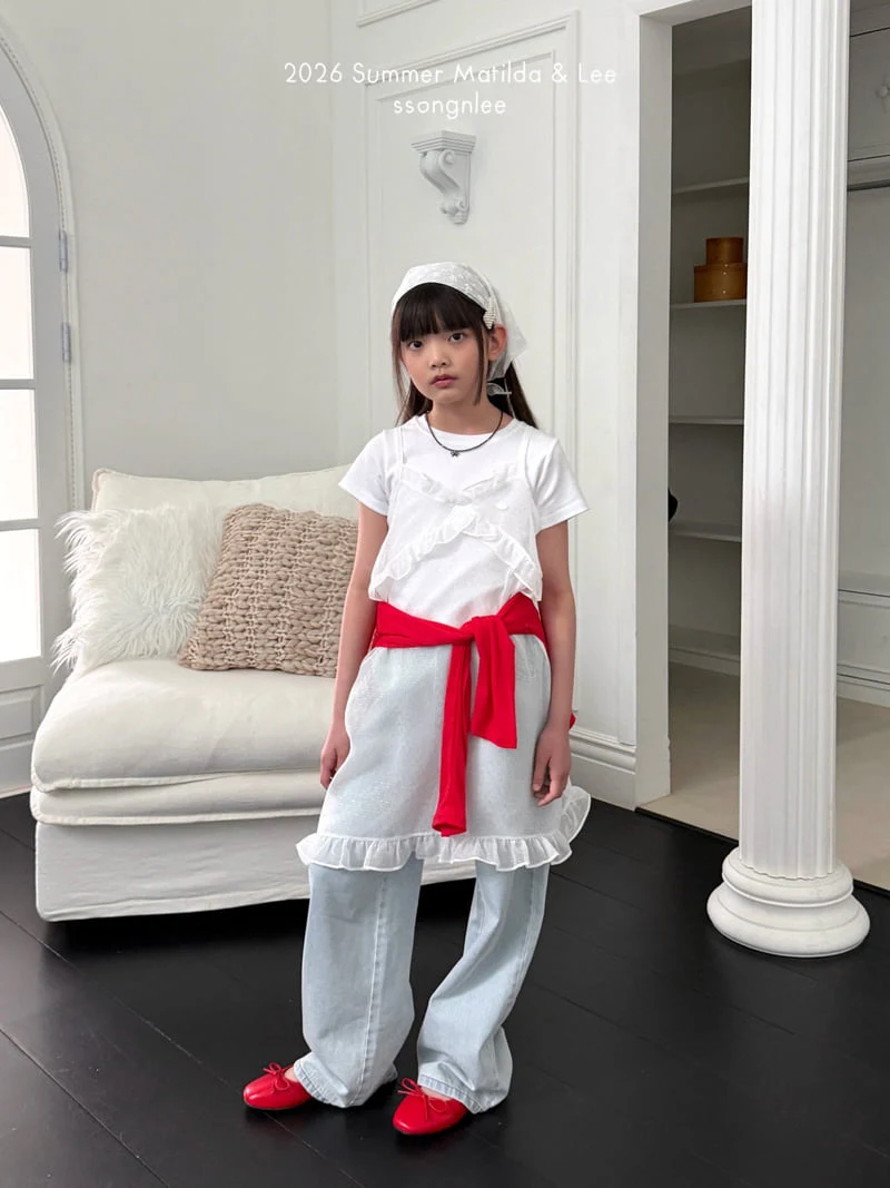 Matilda & Lee - Korean Children Fashion - #prettylittlegirls - Light Blue Straight Denim Pants - 9