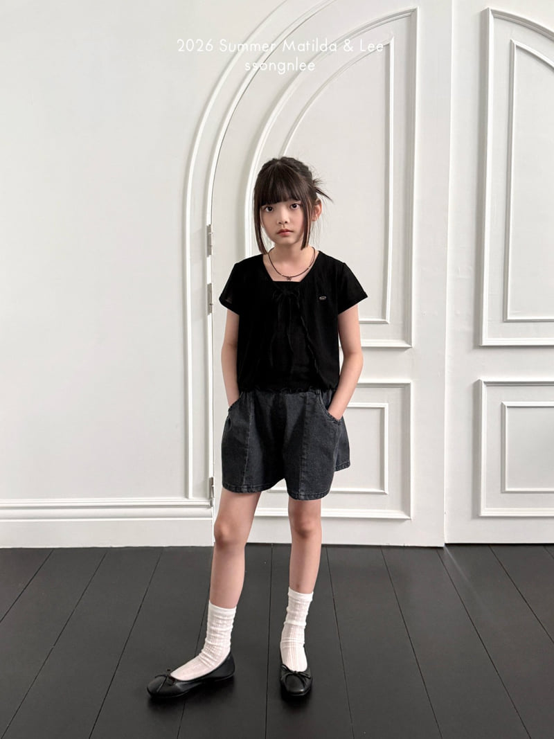 Matilda & Lee - Korean Children Fashion - #stylishchildhood - Denim Shirring Shorts - 7