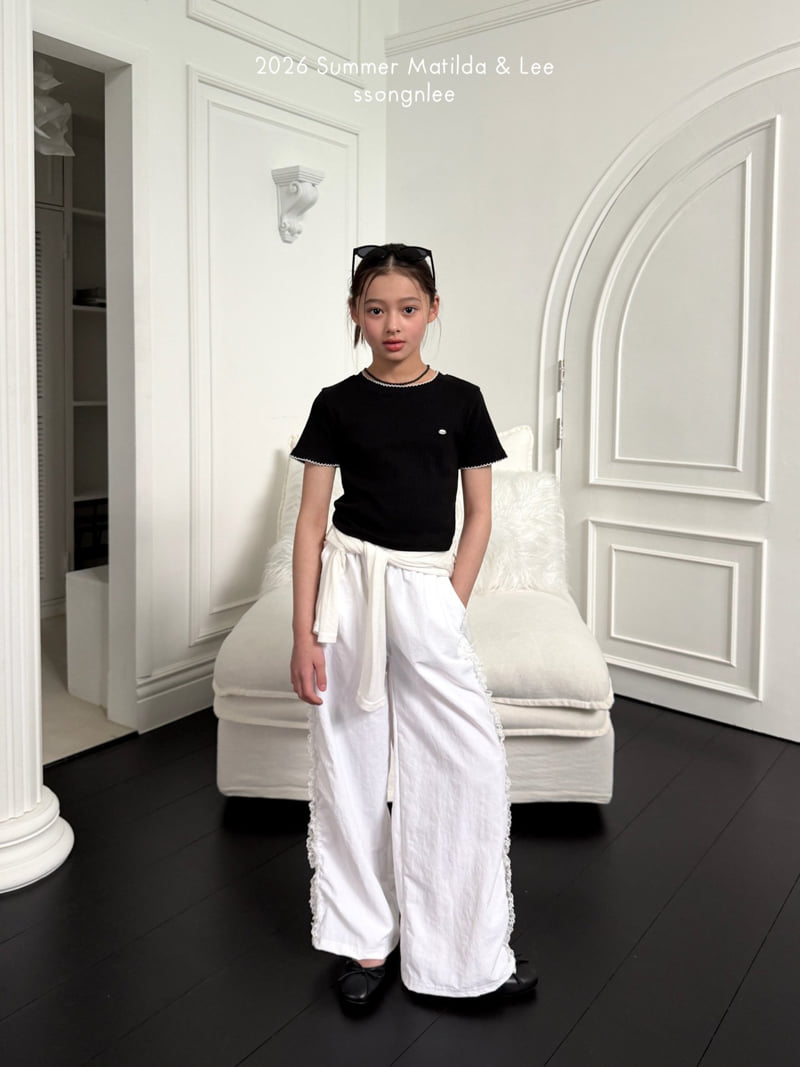 Matilda & Lee - Korean Children Fashion - #stylishchildhood - Eyelet Pin Tuck Tee - 6