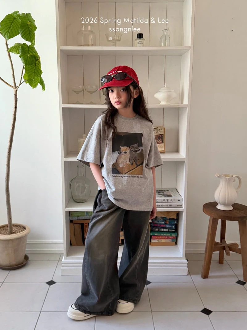 Matilda & Lee - Korean Children Fashion - #todddlerfashion - Sunglasses Cat Short Sleeve Tee - 12