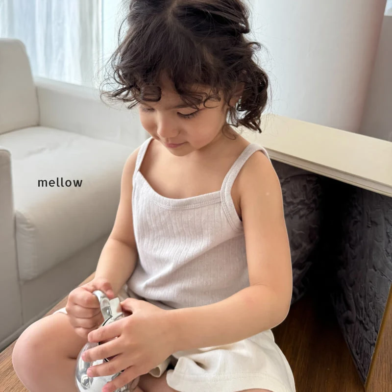 Mellow - Korean Children Fashion - #childofig - Eyelet Rib Strap Sleeveless - 6