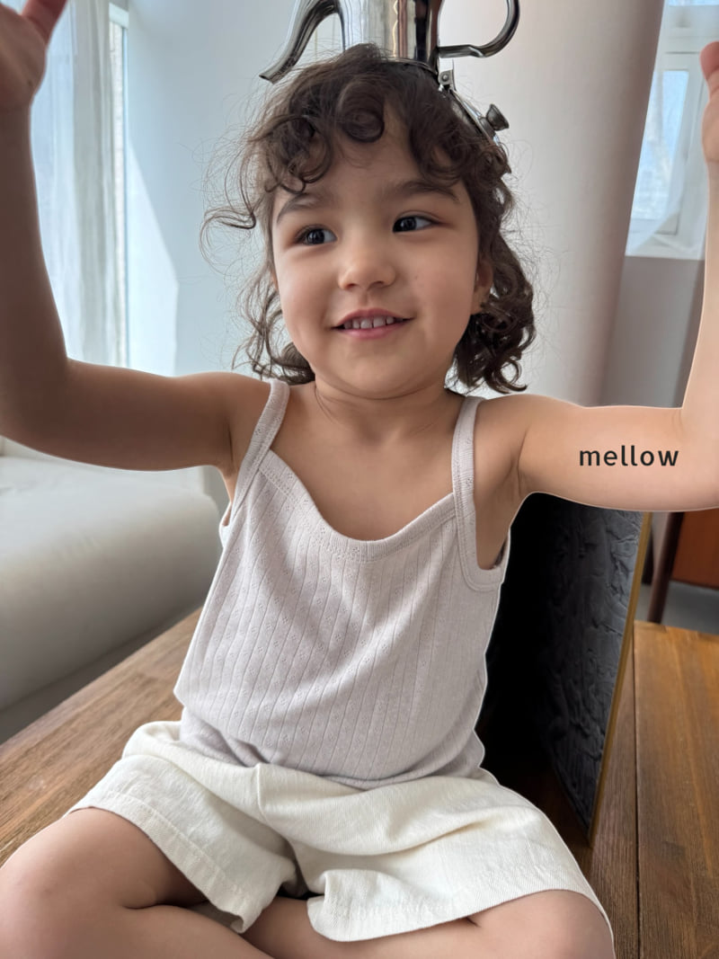 Mellow - Korean Children Fashion - #childrensboutique - Eyelet Rib Strap Sleeveless - 7