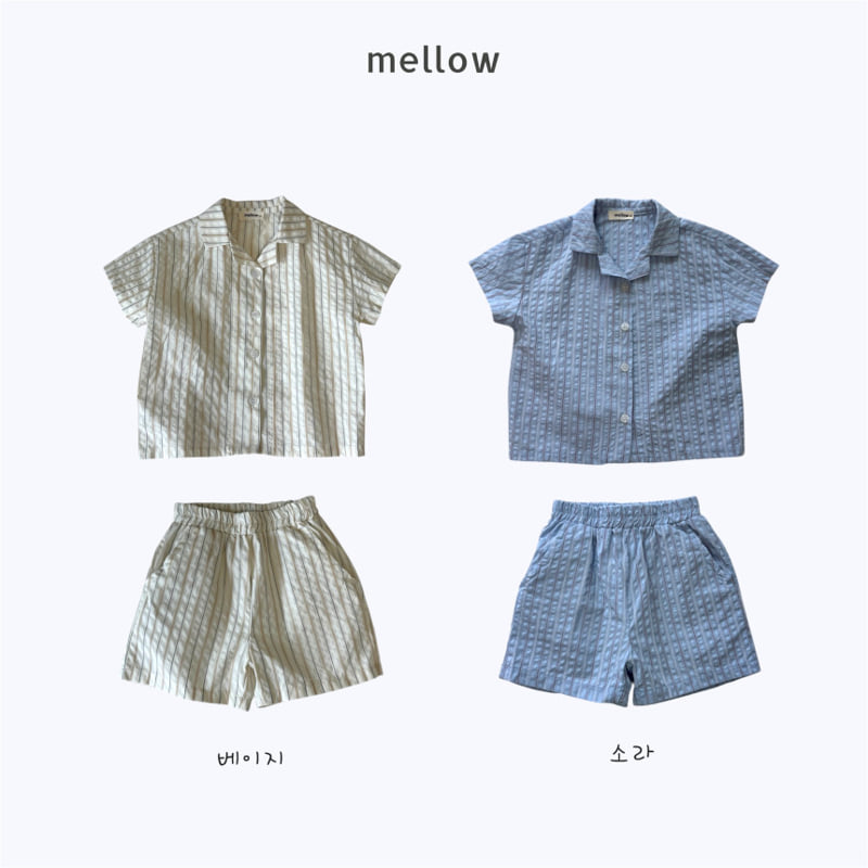 Mellow - Korean Children Fashion - #discoveringself - Stripe Open Shirt Set