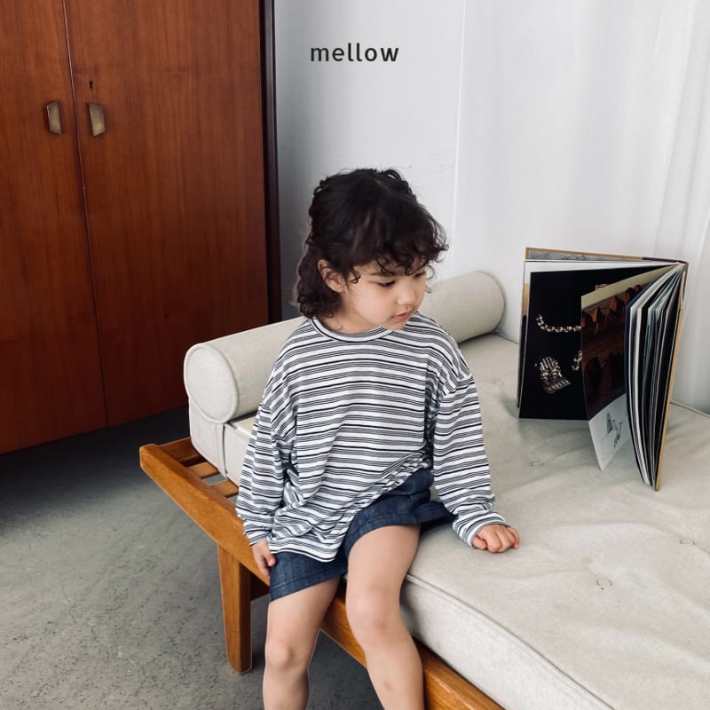 Mellow - Korean Children Fashion - #kidsshorts - Stripe Rib Tee - 6