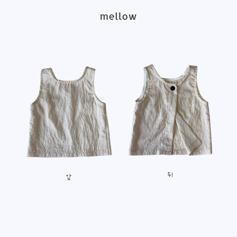 Mellow - Korean Children Fashion - #fashionkids - Stripe Back Slit Sleeveless - 4