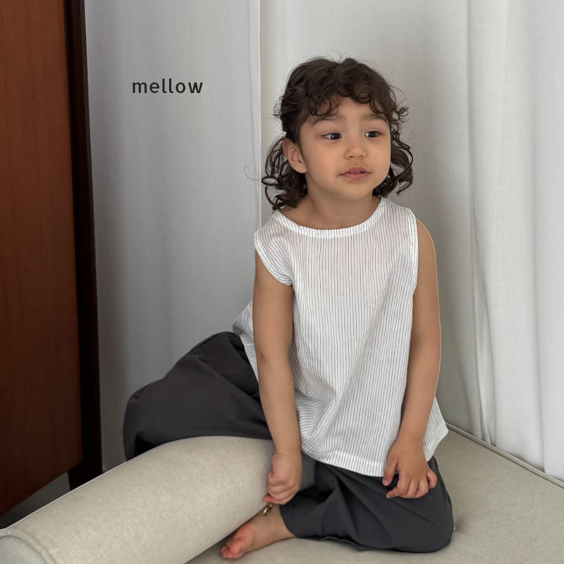 Mellow - Korean Children Fashion - #kidzfashiontrend - Stripe Back Slit Sleeveless - 6