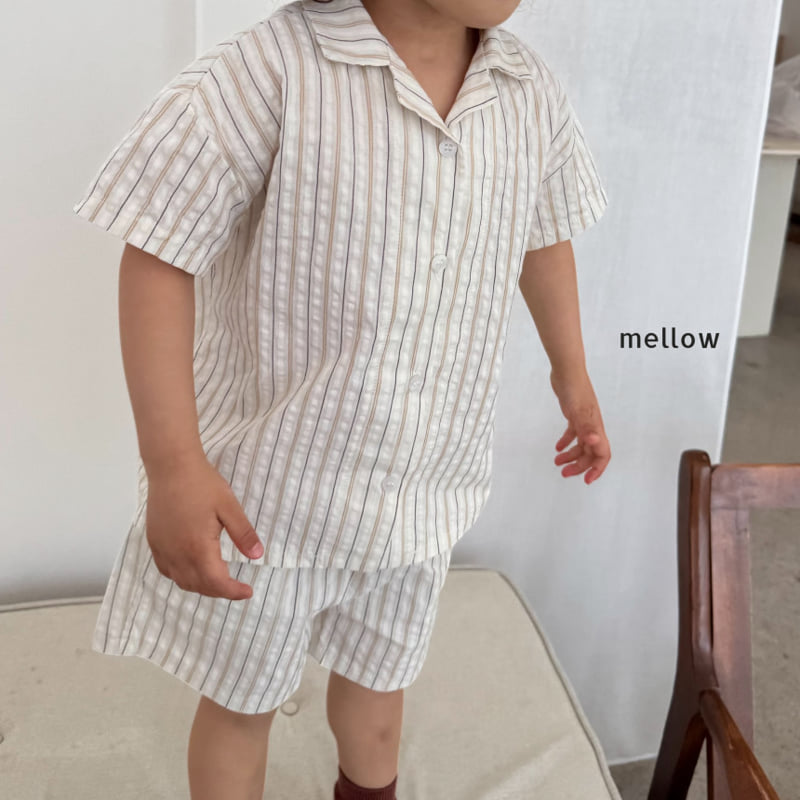 Mellow - Korean Children Fashion - #littlefashionista - Stripe Open Shirt Set - 7