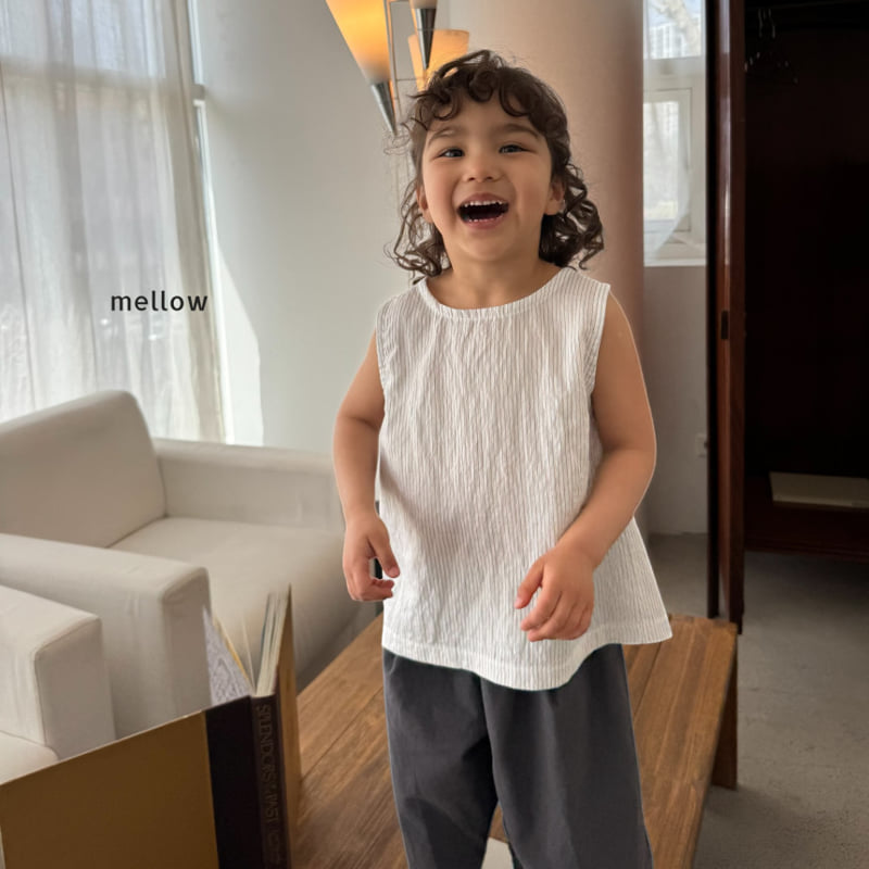 Mellow - Korean Children Fashion - #minifashionista - Stripe Back Slit Sleeveless - 10
