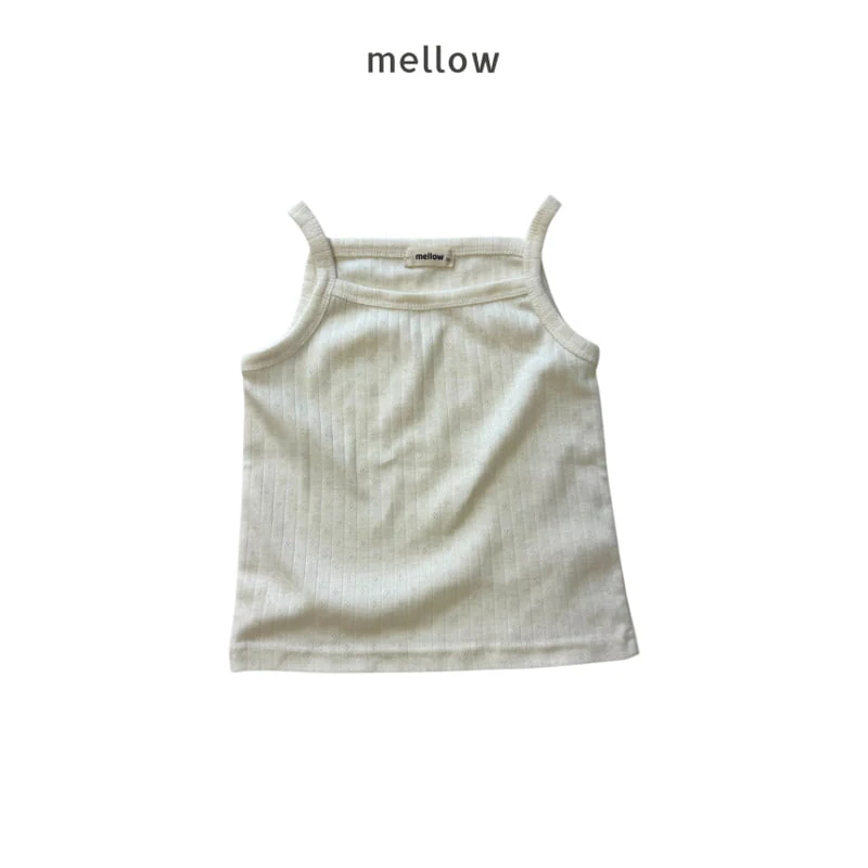 Mellow - Korean Children Fashion - #prettylittlegirls - Eyelet Rib Strap Sleeveless - 2