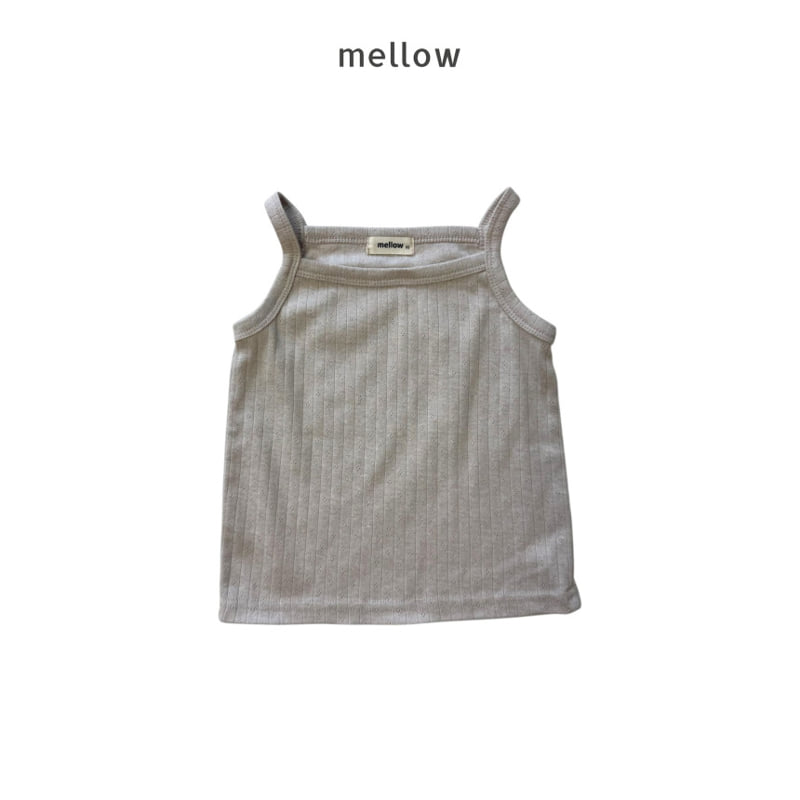 Mellow - Korean Children Fashion - #todddlerfashion - Eyelet Rib Strap Sleeveless - 3