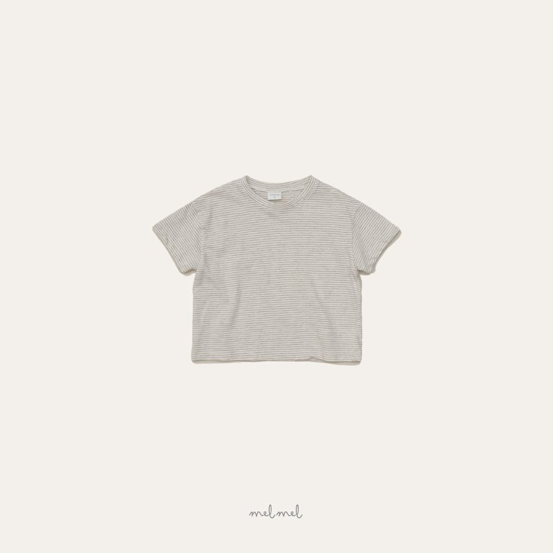 Melmel - Korean Baby Fashion - #babyboutique - Striped Short Sleeve Tee - 5