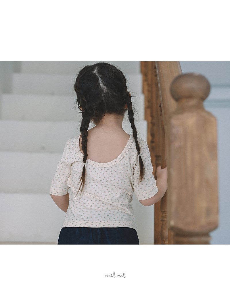 Melmel - Korean Baby Fashion - #babyboutique - Scoop Flower Tee - 10