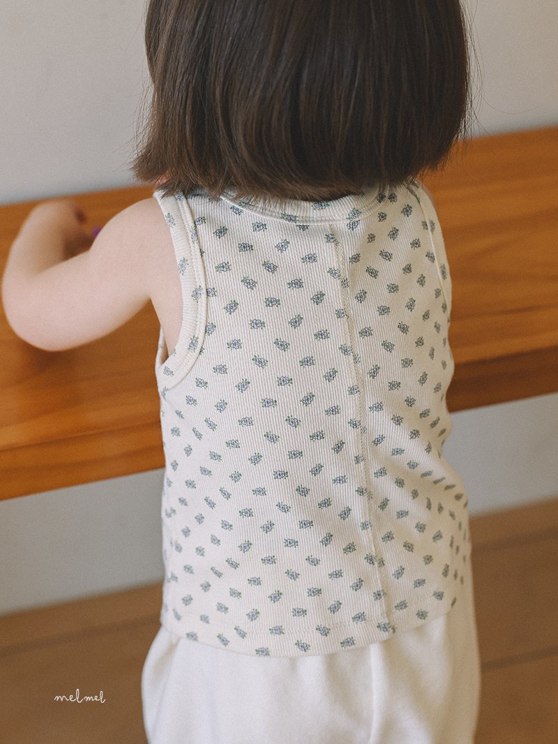 Melmel - Korean Baby Fashion - #babyboutique - Stitch Flower Tank Top - 6