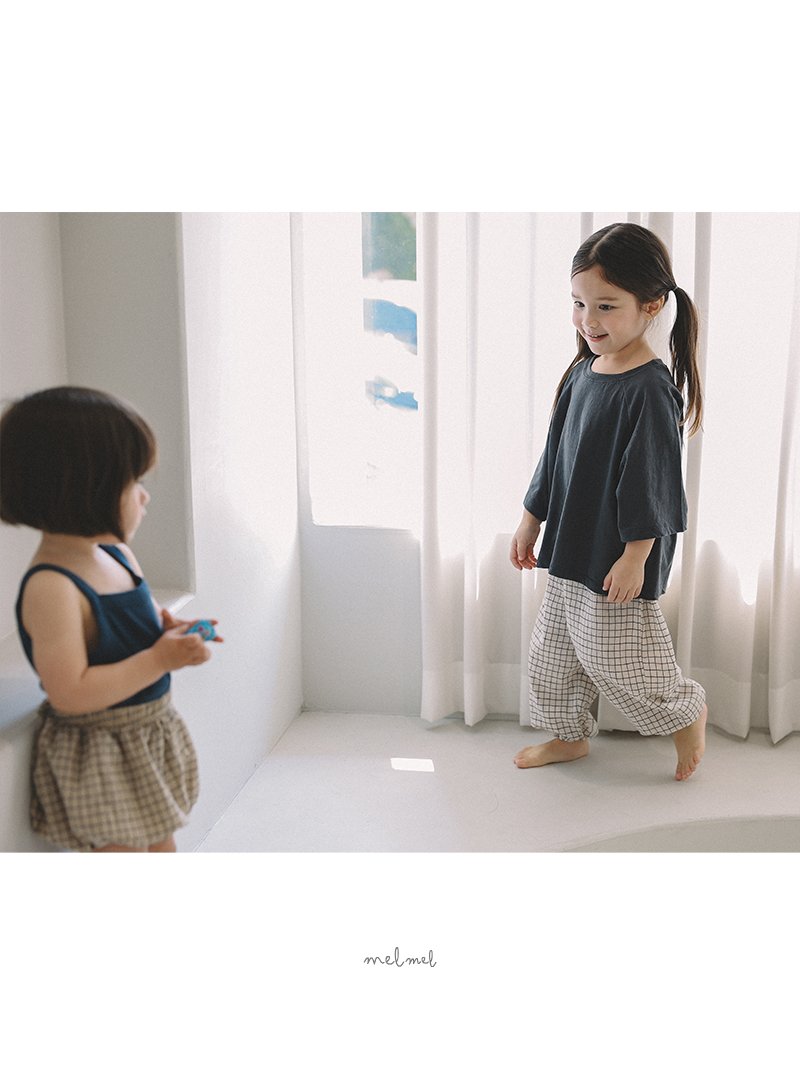 Melmel - Korean Baby Fashion - #babyboutique - Check Short Bloomers - 11