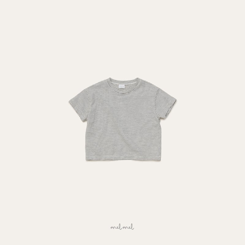 Melmel - Korean Baby Fashion - #babyboutiqueclothing - Striped Short Sleeve Tee - 6