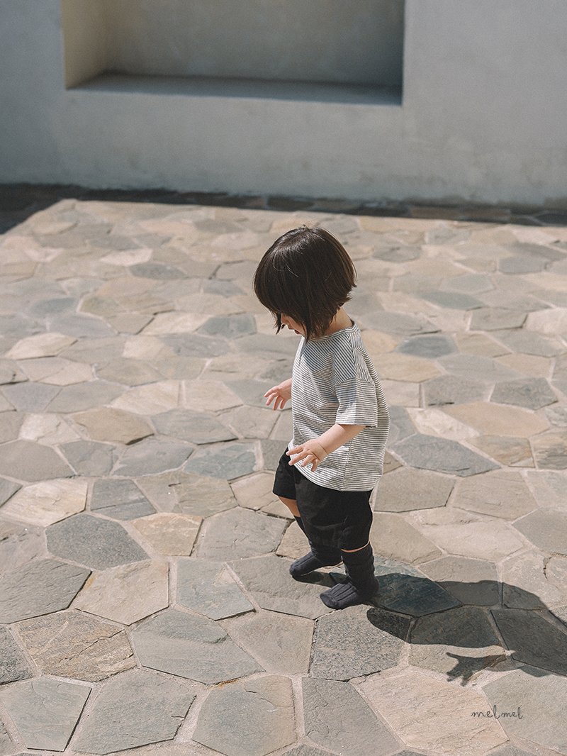 Melmel - Korean Baby Fashion - #babyfashion - Striped Short Sleeve Tee - 8