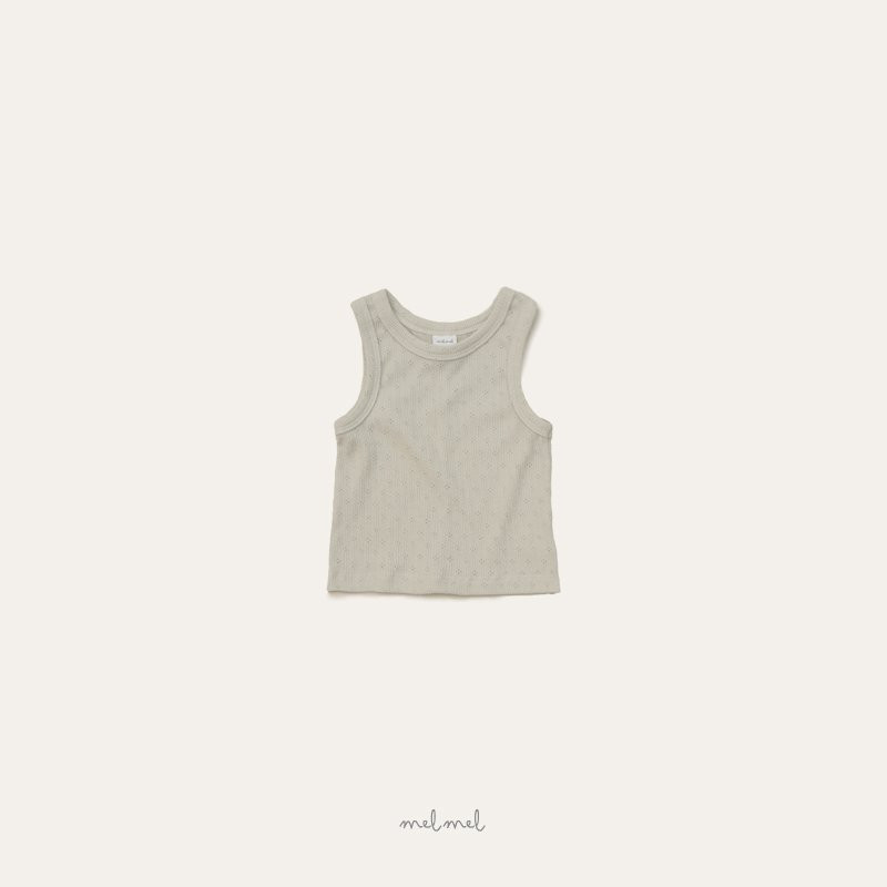 Melmel - Korean Baby Fashion - #babyfashion - Stitch Eyelet Tank Top - 5