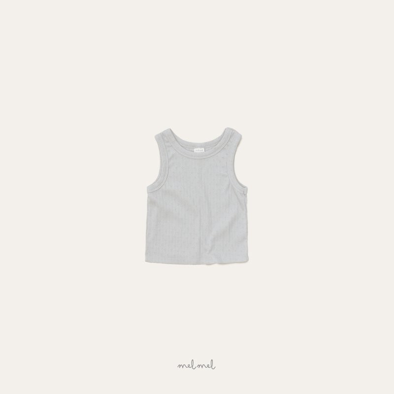 Melmel - Korean Baby Fashion - #babyfever - Stitch Eyelet Tank Top - 6