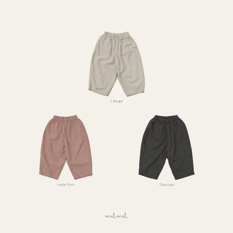Melmel - Korean Baby Fashion - #babyfever - Linen Hip Pocket Pants - 3