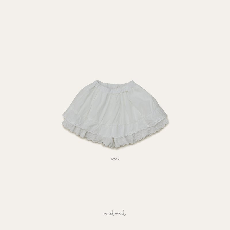 Melmel - Korean Baby Fashion - #babyfever - Lace Skirt Pants - 3