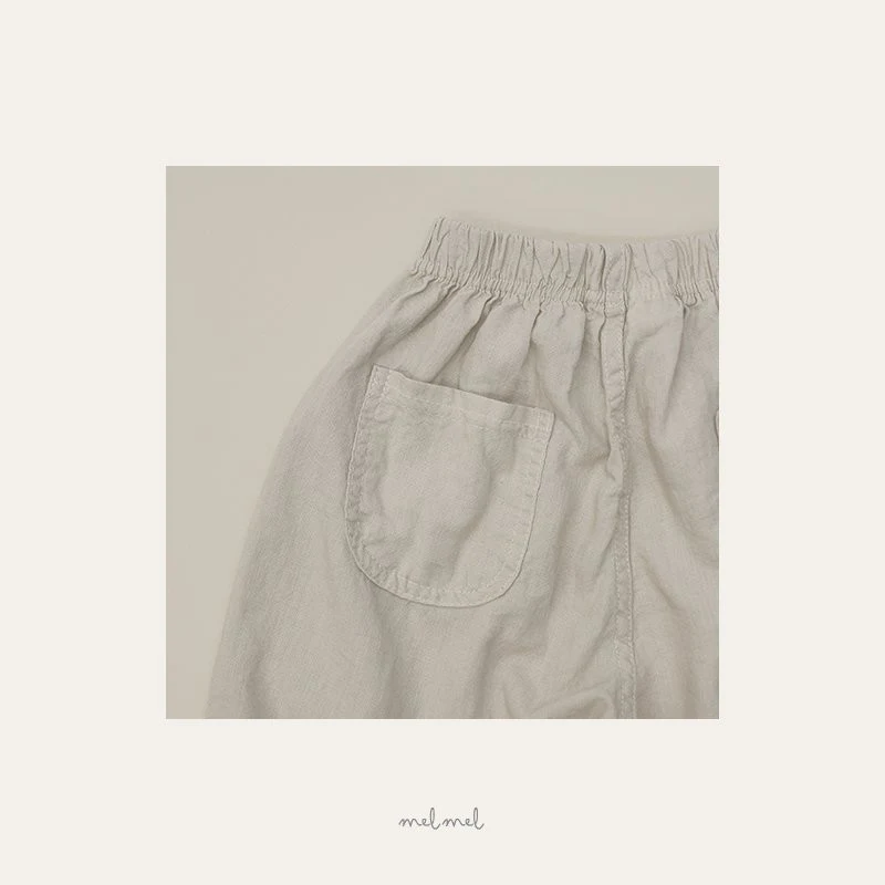 Melmel - Korean Baby Fashion - #babyfever - Linen Hip Pocket Pants - 4