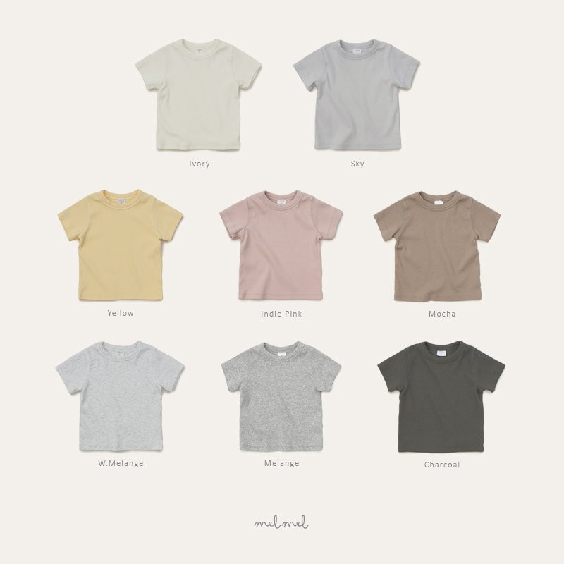 Melmel - Korean Baby Fashion - #babygirlfashion - Ribbed Short Sleeve Tee - 3