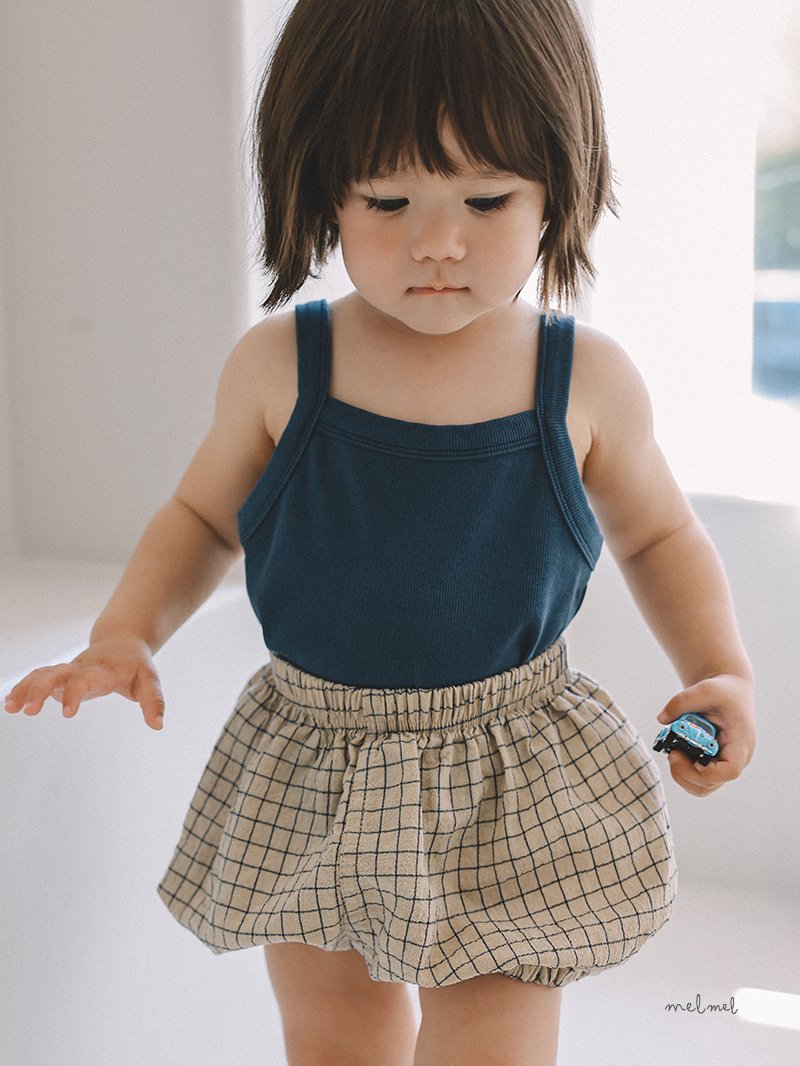 Melmel - Korean Baby Fashion - #babygirlfashion - Check Short Bloomers