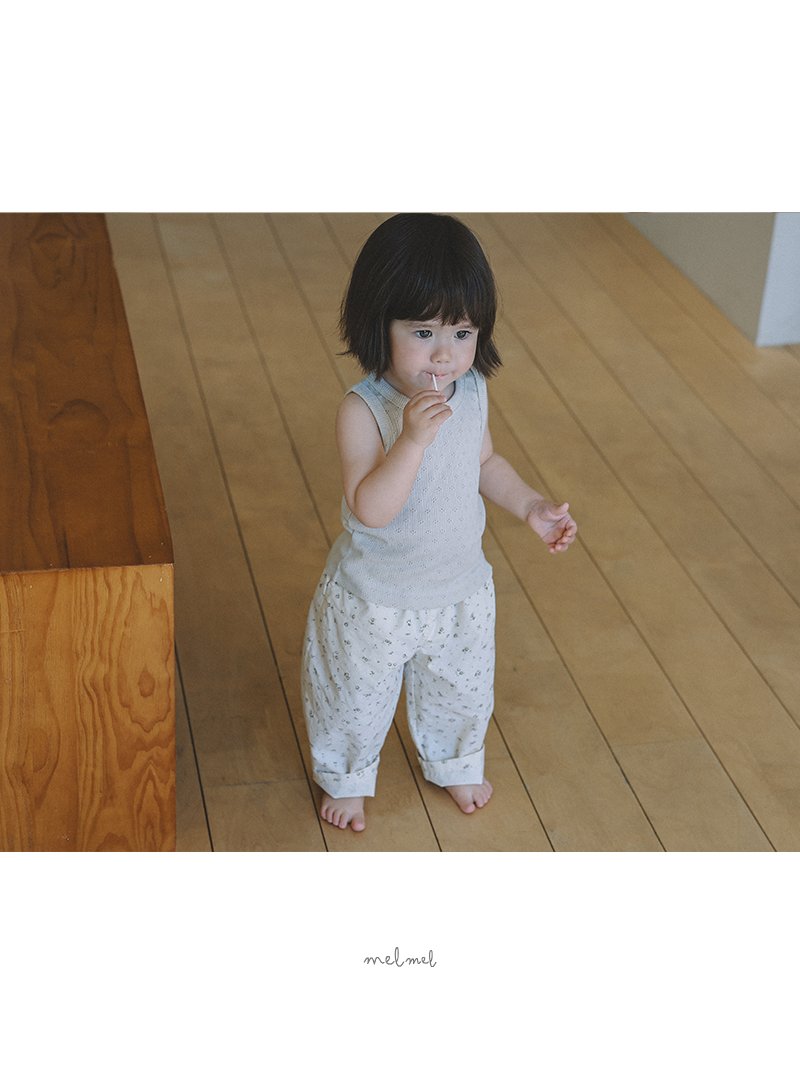 Melmel - Korean Baby Fashion - #babyoninstagram - Stitch Eyelet Tank Top - 9