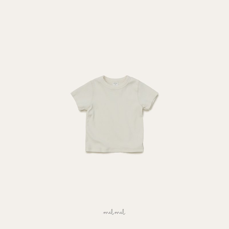 Melmel - Korean Baby Fashion - #babyoninstagram - Ribbed Short Sleeve Tee - 5