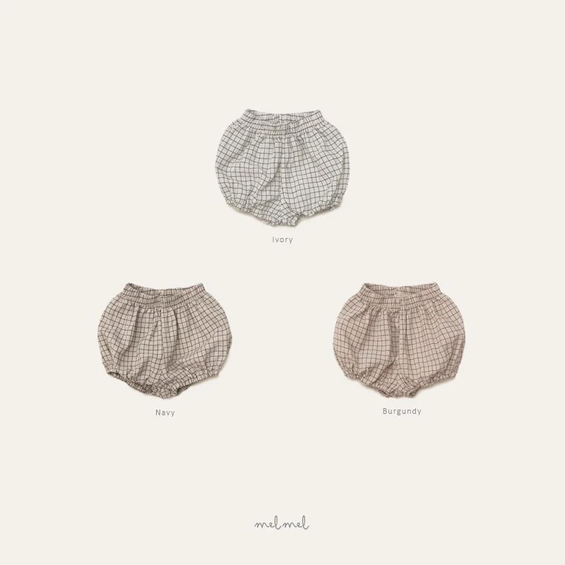 Melmel - Korean Baby Fashion - #babyoninstagram - Check Short Bloomers - 3