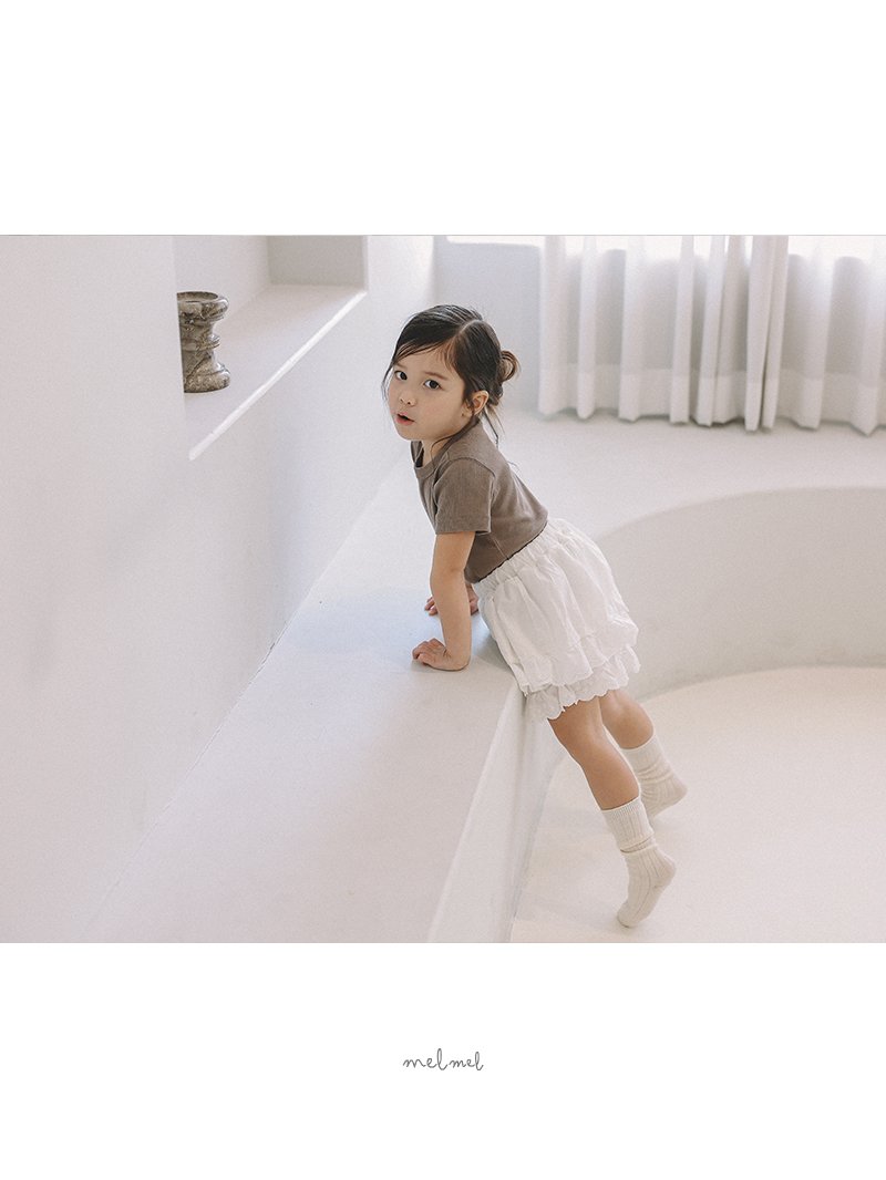 Melmel - Korean Baby Fashion - #babyootd - Lace Skirt Pants - 7